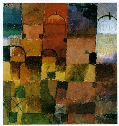  Paul Klee Red and White Domes - Hand Painted Oil Painting