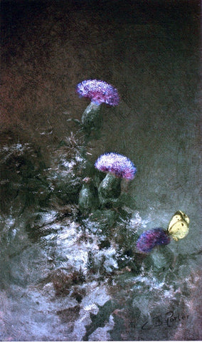  Charles Ethan Porter Thistles with Butterfly - Hand Painted Oil Painting