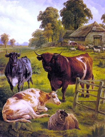  Charles Jones A Pedigree Bull - Hand Painted Oil Painting