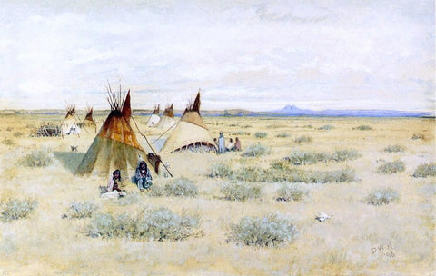  Dwight W Huntington Camp of Standing Bear - Hand Painted Oil Painting