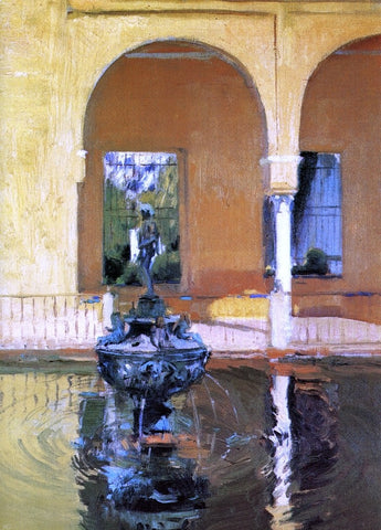  Joaquin Sorolla Y Bastida The Fountain in the Alcazar of Seville - Hand Painted Oil Painting