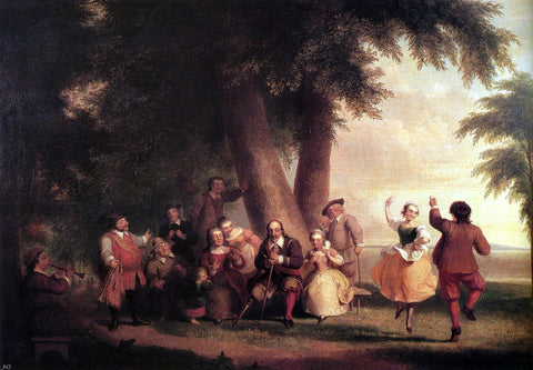  Asher Brown Durand The Dance Of The Battery In The Presence Of Peter Stuyvesant - Hand Painted Oil Painting
