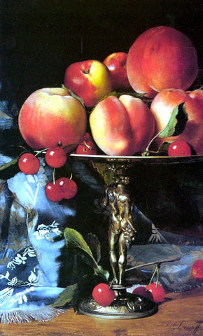  Blaise Alexandre Desgoffe A Still Life with Peaches, Plums and Cherries - Hand Painted Oil Painting