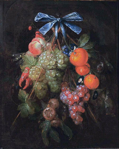  Cornelis De Heem Festoon with Fruit and Flowers - Hand Painted Oil Painting