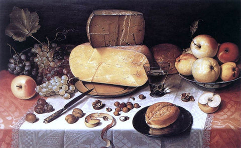  Floris Claesz Van Dijck Still-Life with Fruit, Nuts and Cheese - Hand Painted Oil Painting