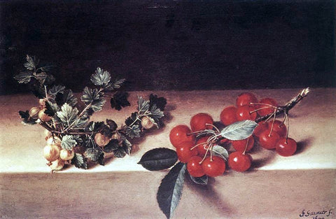  Francois Garnier Cherries and Gooseberries on a Table - Hand Painted Oil Painting