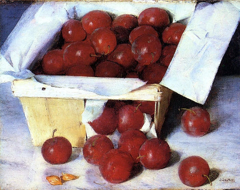  Joseph Decker Plums in a Basket - Hand Painted Oil Painting