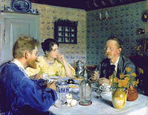  Peder Severin Kroyer Almuerzo con Otto Benzon - Hand Painted Oil Painting