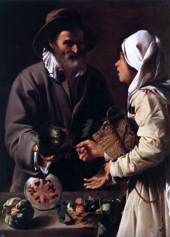  Pensionante Del saraceni The Fruit Vendor - Hand Painted Oil Painting