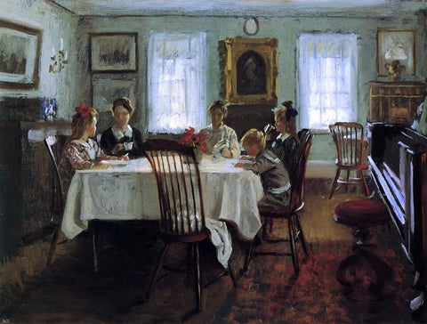  Jr. William Wallace Gilchrist The Gilchrist Family Breakfast - Hand Painted Oil Painting