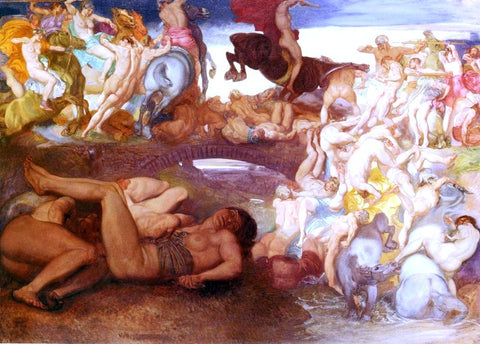  Rudolf Jettmar Kampfende Amazonen - Hand Painted Oil Painting