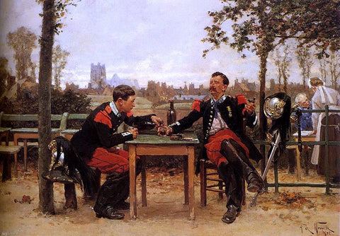  Alphonse De Neuville The Commander's Feast - Hand Painted Oil Painting