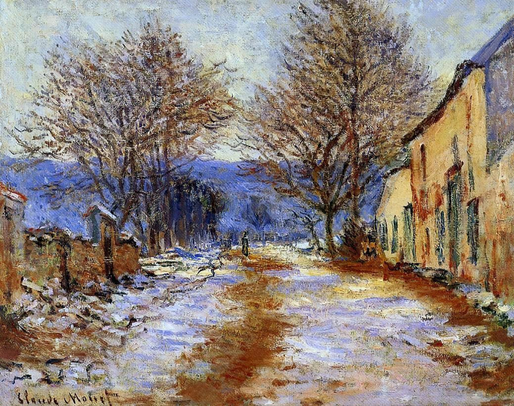 Claude Oscar Monet A Snow Effect at Limetz Oil Painting ...