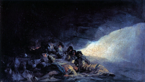  Francisco Jose de Goya Y Lucientes Vagabonds Resting in a Cave - Hand Painted Oil Painting
