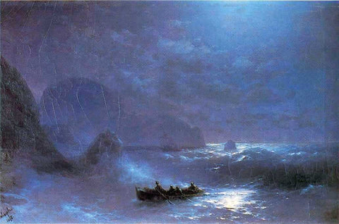  Ivan Constantinovich Aivazovsky A Lunar Night on a Sea - Hand Painted Oil Painting