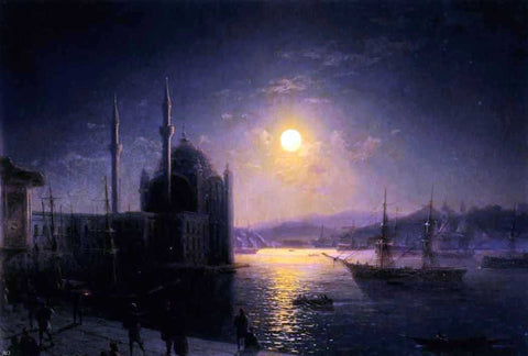 Ivan Constantinovich Aivazovsky A Lunar Night on the Bosphorus - Hand Painted Oil Painting