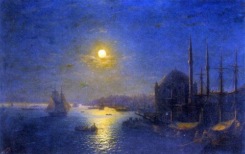  Ivan Constantinovich Aivazovsky A Moonlit View of the Bosphorus - Hand Painted Oil Painting