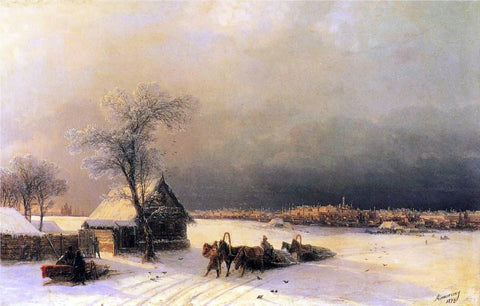  Ivan Constantinovich Aivazovsky Moscow in Winter from the Sparrow Hills - Hand Painted Oil Painting
