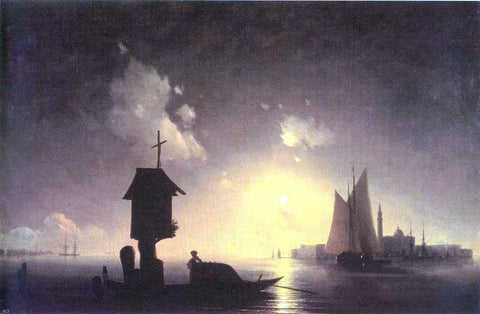  Ivan Constantinovich Aivazovsky Sea View with chapel - Hand Painted Oil Painting