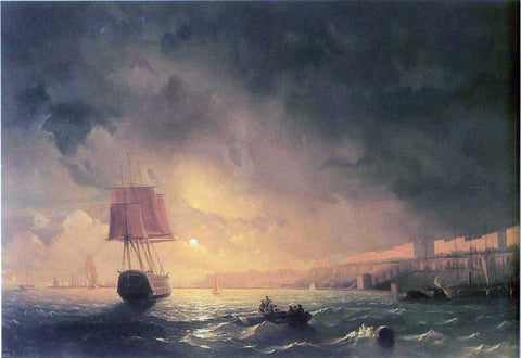  Ivan Constantinovich Aivazovsky View of Odessa by Moonlight - Hand Painted Oil Painting