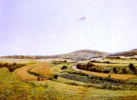  Jean Ferdinand Monchablon Harvesters In An Extensive Landscape - Hand Painted Oil Painting