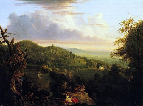  Thomas Cole View of Monte Video, Seat of Daniel Wadsworth, Esq. - Hand Painted Oil Painting