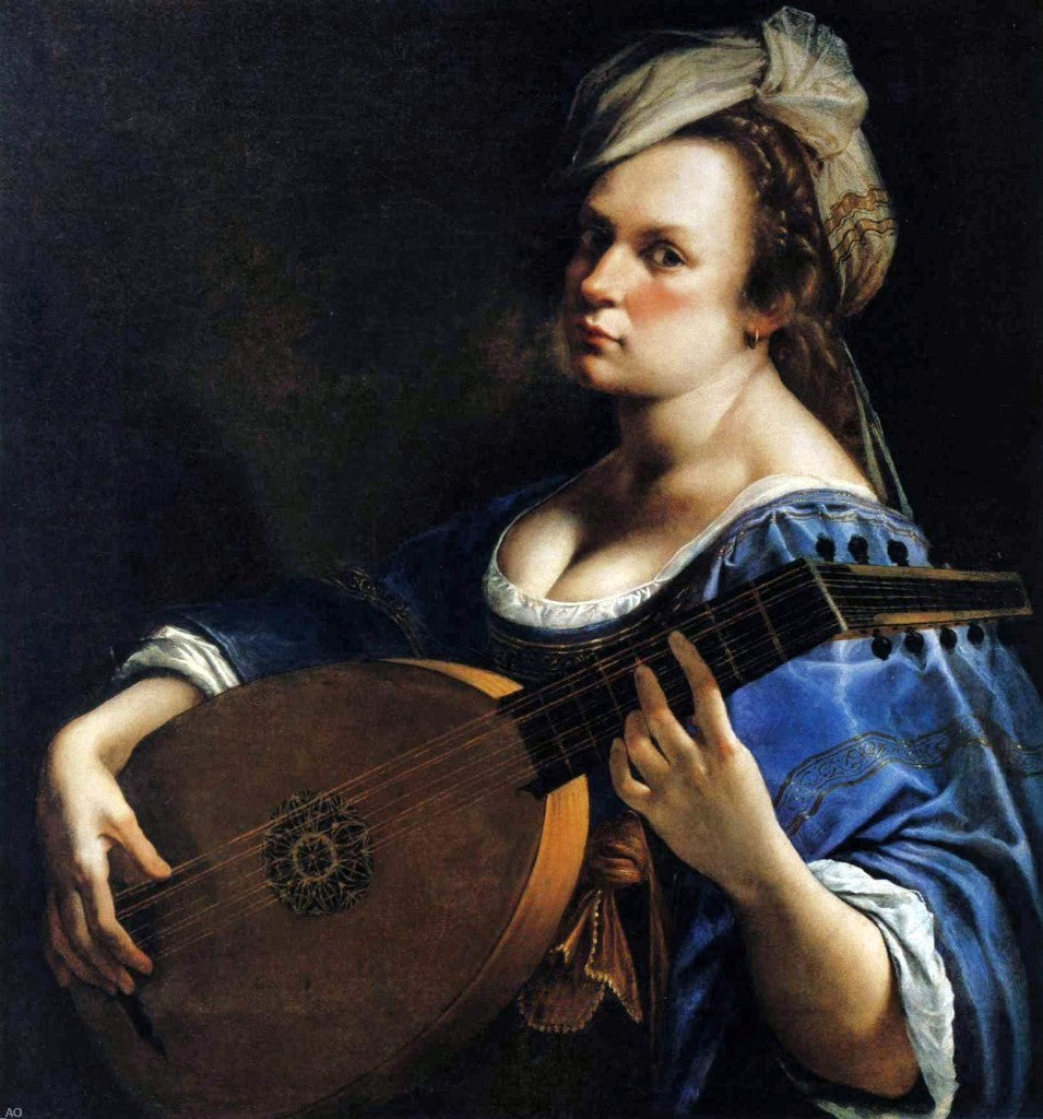 Artemisia Gentileschi Self-Portrait as a Lute Player Oil Painting ...