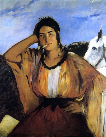  Edouard Manet Gypsy with Cigarette (also known as Indian Woman Smoking) - Hand Painted Oil Painting
