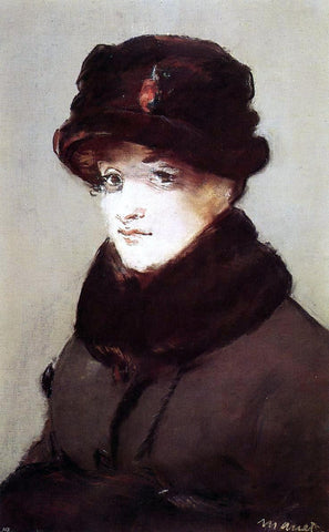  Edouard Manet Woman in Furs, Portrait of Mery Laurent - Hand Painted Oil Painting