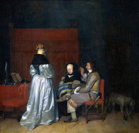  Gerard Ter Borch Gallant Conversation; known as The Paternal Admonition' - Hand Painted Oil Painting