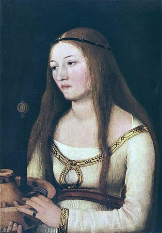  The Elder Hans Holbein Portrait der Katharina Schwarz mit den Attributen ihrer Nahmensheiligen - Hand Painted Oil Painting