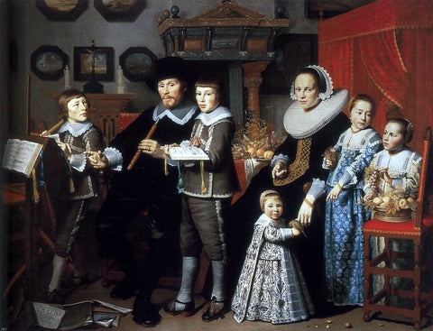  Hendrick Cornelisz Van Vliet Portrait of Michiel van der Dussen and His Family - Hand Painted Oil Painting