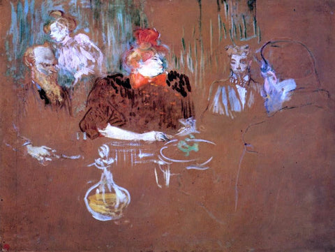 Henri De Toulouse-Lautrec Dinner at the House of M. and Mme. Nathanson - Hand Painted Oil Painting