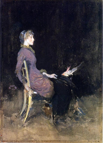  James McNeill Whistler Black and Red (also known as Study in Black and Gold (Madge O'Donoghue)) - Hand Painted Oil Painting