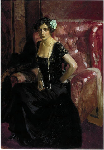  Joaquin Sorolla Y Bastida Clotilde in Evening Dress - Hand Painted Oil Painting