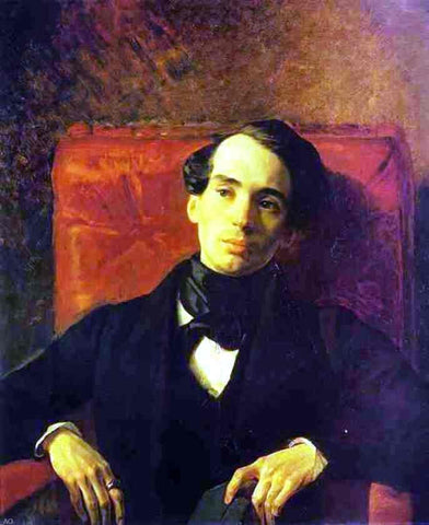  Karl Pavlovich Brulloff Portrait of the Poet and Translator A. N. Strugovshchikov - Hand Painted Oil Painting