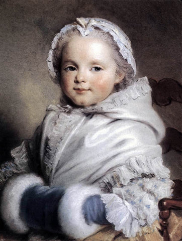  Maurice Quentin De La Tour Portrait of Nicole Richard as Child - Hand Painted Oil Painting