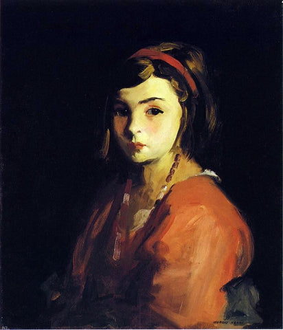  Robert Henri Little Girl in Red (also known as Agnes in Red) - Hand Painted Oil Painting