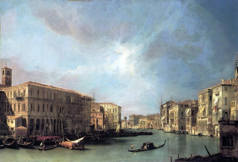  Canaletto Grand Canal: Looking North from near the Rialto Bridge - Hand Painted Oil Painting
