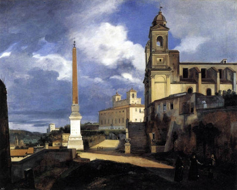  Francois-Marius Granet San Trinita dei Monti and the Villa Medici, Rome - Hand Painted Oil Painting