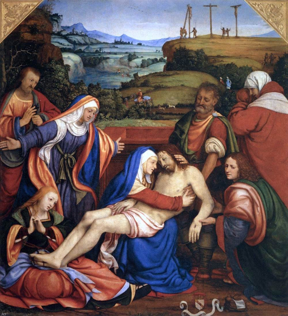 Andrea Solario Lamentation over the Dead Christ Oil Painting ...