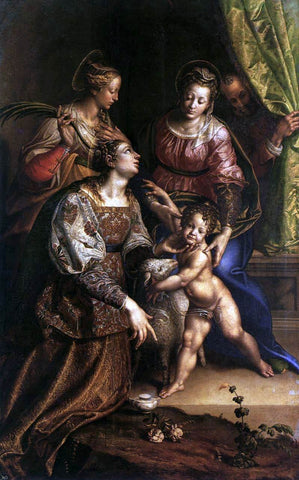  Antonio Campi Virgin and Child with Saints - Hand Painted Oil Painting
