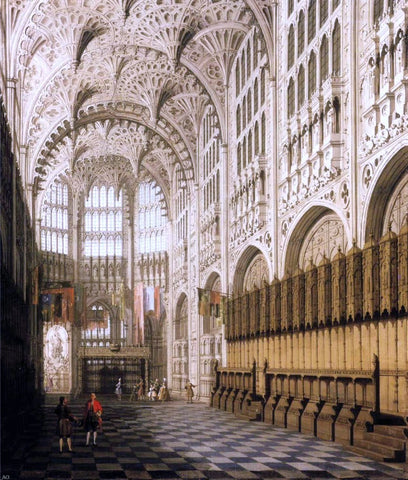  Canaletto The Interior of Henry VII's Chapel in Westminster Abbey - Hand Painted Oil Painting