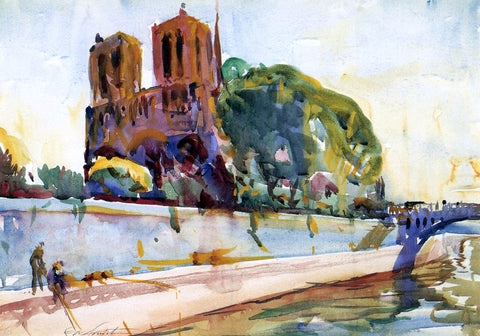 Charles Webster Hawthorne Notre Dame Cathedral, Paris - Hand Painted Oil Painting