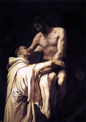  Francisco Ribalta Christ Embracing St Bernard - Hand Painted Oil Painting