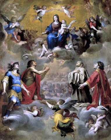  Giovanni Battista Carlone Virgin and Child in Glory with Saints - Hand Painted Oil Painting
