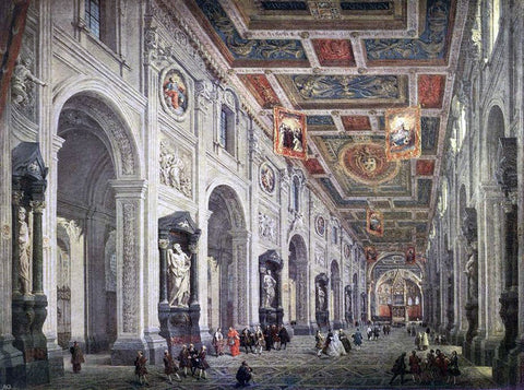  Giovanni Paolo Pannini Interior of the San Giovanni in Laterano in Rome - Hand Painted Oil Painting