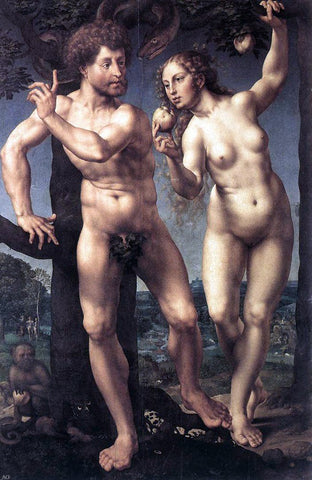  Jan Gossaert (Mabuse) Adam and Eve - Hand Painted Oil Painting