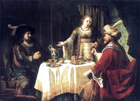  Jan Victors The Banquet of Esther and Ahasuerus - Hand Painted Oil Painting