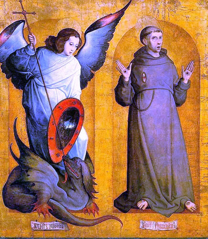  Juan De Flandes Saints Michael and Francis - Hand Painted Oil Painting